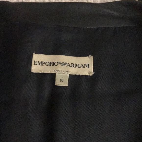 Black leather Emporio Armani sleek jacket - Picture 3 of 3